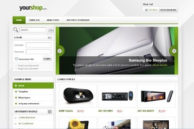 Шаблон для Joomla от GavickPro: yourShop